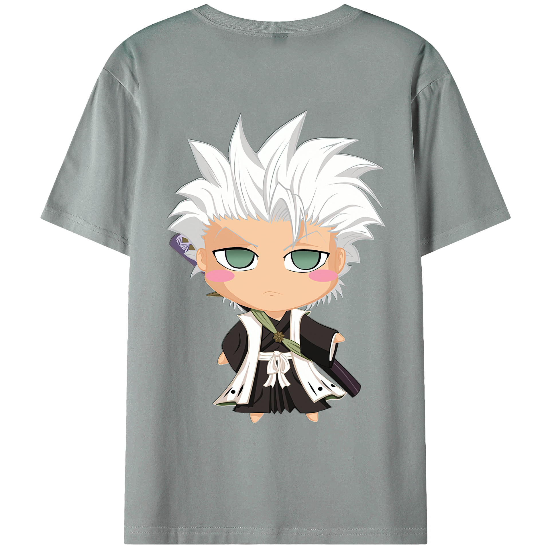 （画像用） ブリーチ 日番谷冬獅郎（ひつがや とうしろう） BLEACH Hitsugaya Toushirou 綿100％ メンズ半袖Tシャツ（バックプリント） 通気性
